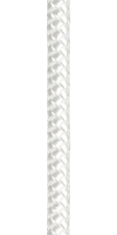 Laná a šnúry z polyamidu - pletené bez jadra - biela / 4 mm
