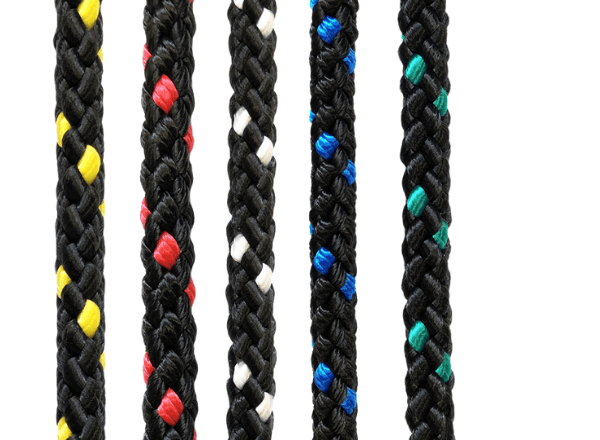 Laná a šnúry z PPV - pletené bez jadra, dvojfarebné Laná a šnúry z PPV - pletené bez jadra, dvojfarebné